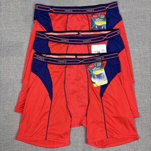 Hanes Mens X-Temp Performance Cool Tagless Boxer Briefs Red/Blue XL 3-Pack